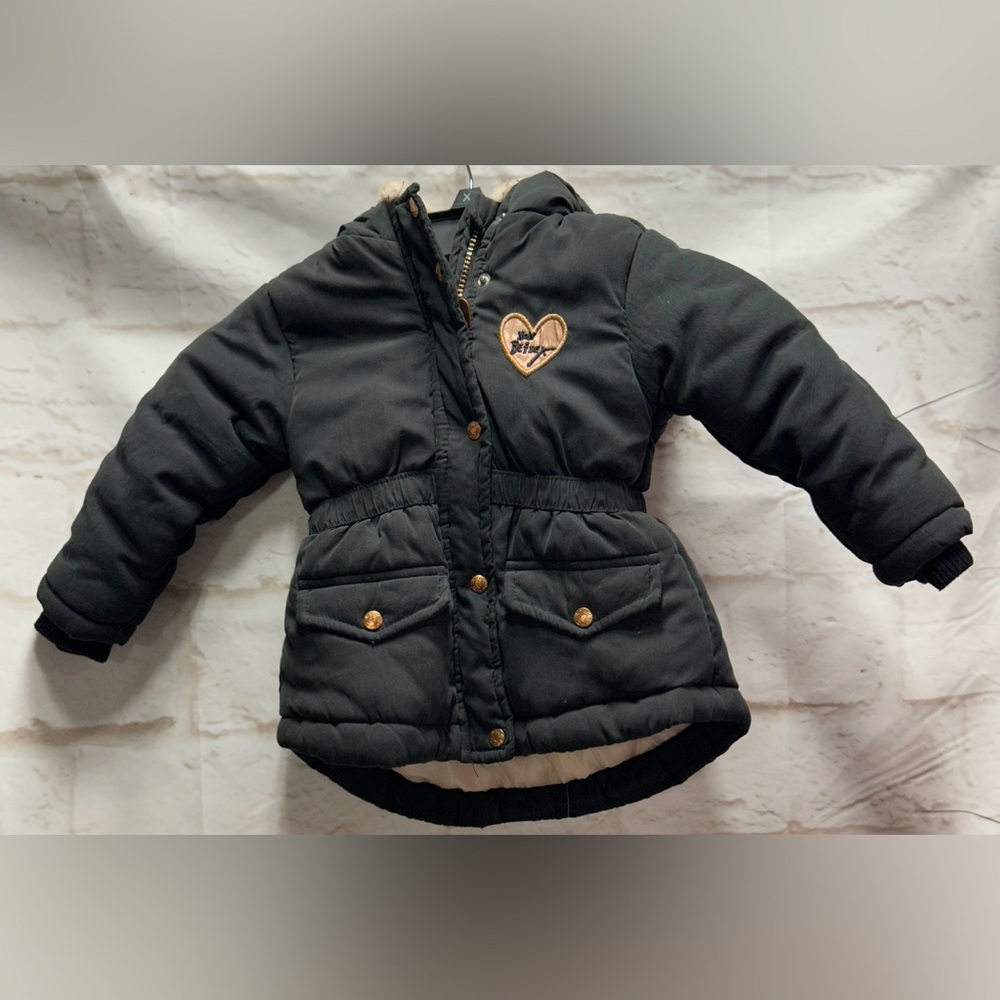 Betsy Johnson fodder girl coat black and pink size 2T